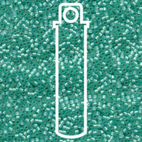 Miyuki 11/0 Delica Bead - DB627 - Silver Lined Mint Green Alabaster - 7.2gm Tube