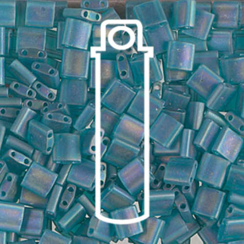 Miyuki Tila Bead - TL2405FR - Matte Transparent Teal AB - 7.2gm Tube