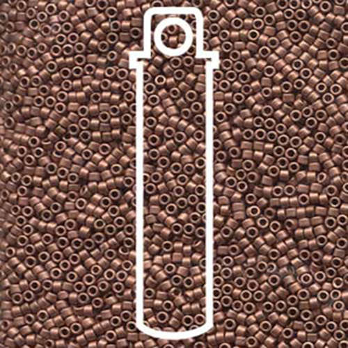 Miyuki 11/0 Delica Bead - DB340 - Matte Copper Plated - 7.2gm Tube