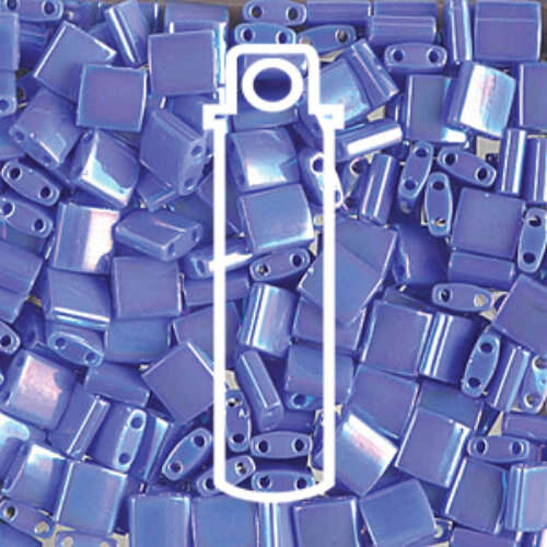 Miyuki Tila Bead - TL0483 - Opaque Periwinkle AB - 7.2gm Tube