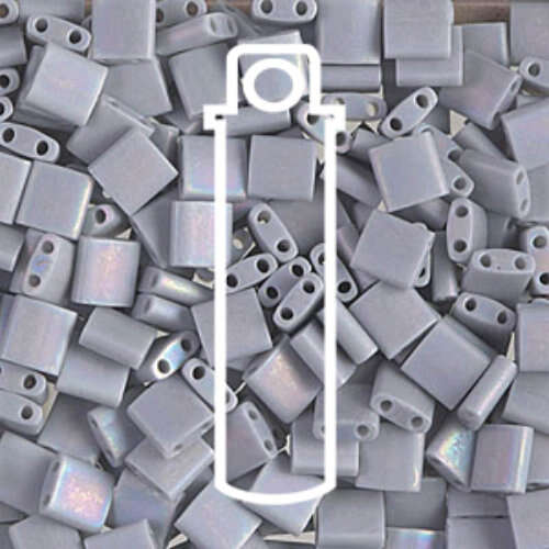 Miyuki Tila Bead - TL0498FR - Matte Opaque Grey AB - 7.2gm Tube