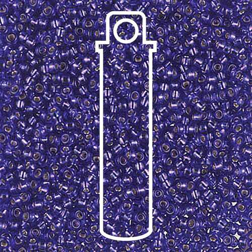 Miyuki 11/0 Rocaille Bead - 11-91446 - Dyed Silver Lined Red Violet - 24gm Tube