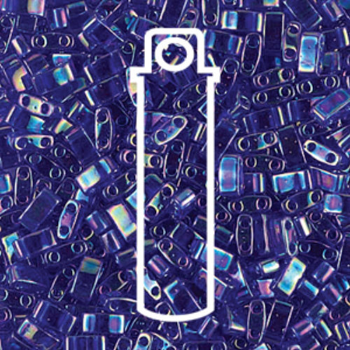 Miyuki Half Tila Bead - TLH0177 - Transparent Cobalt AB - 7.8gm Tube