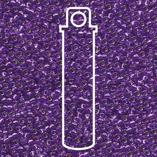 Miyuki 11/0 Rocaille Bead - 11-91345 - Dyed Silver Lined Magenta - 24gm Tube