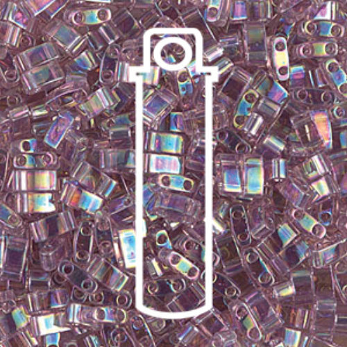 Miyuki Half Tila Bead - TLH0256 - Transparent Smoky Amethyst AB - 7.8gm Tube