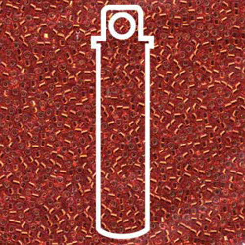 Miyuki 11/0 Delica Bead - DB043 - Silver Lined Red / Orange - 7.2gm Tube