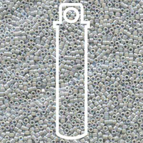 Miyuki 11/0 Delica Bead - DB1579 - Opaque Ghost Grey AB - 7.2gm Tube
