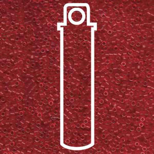 Miyuki 11/0 Delica Bead - DB774 - Matte Transparent Dyed Red - 7.2gm Tube