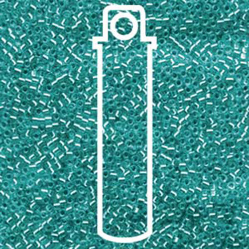 Miyuki 11/0 Delica Bead - DB1208 - Silver Lined Caribbean Teal - 7.2gm Tube