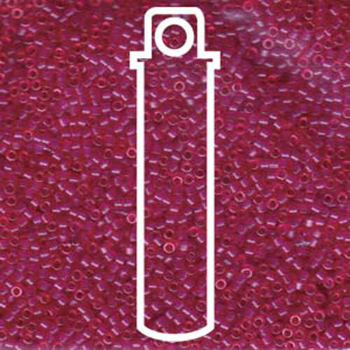 Miyuki 11/0 Delica Bead - DB775 - Matte Transparent Dyed Fuchsia - 7.2gm Tube