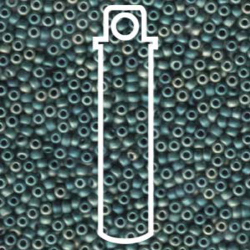 Miyuki 6/0 Rocaille Bead - 6-92008 - Matte Metallic Green Patina Iris - 20gm Tube