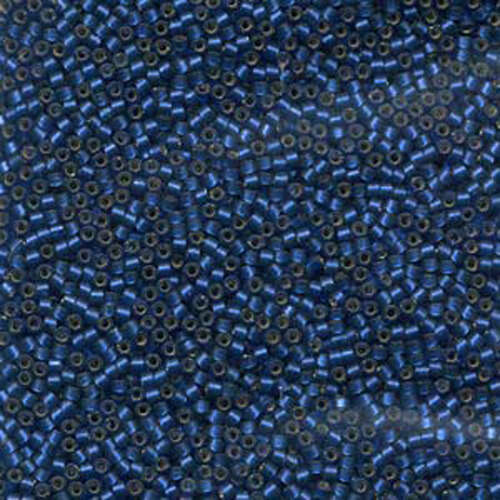 Miyuki 11/0 Delica Bead - DB693 - Semi Matte Silver Lined Dyed Blue - 100gm Bag