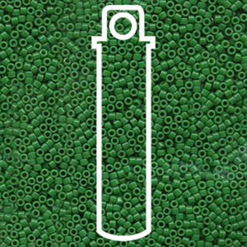 Miyuki 11/0 Delica Bead - DB655 - Opaque Dyed Kelly Green - 7.2gm Tube