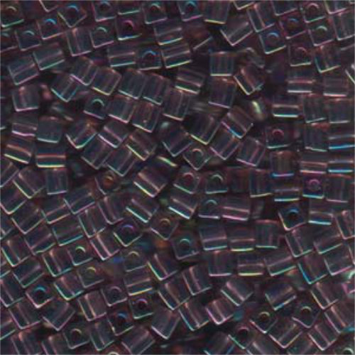 Miyuki 4mm (SB4) Square Bead - SB4-256 - Transparent Smoky Amethyst AB - 250gm Bag