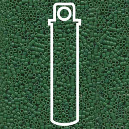 Miyuki 11/0 Delica Bead - DB656 - Opaque Dyed Jade Green - 7.2gm Tube