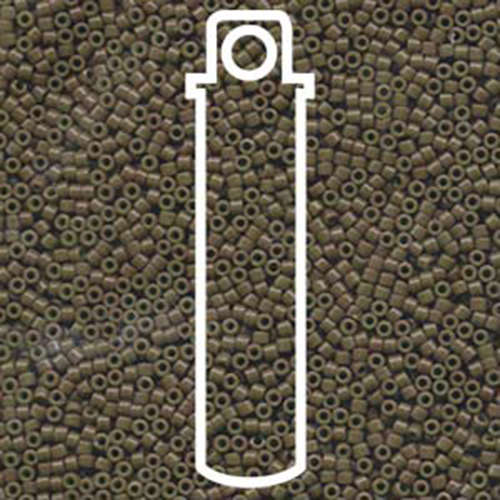 Miyuki 11/0 Delica Bead - DB657 - Opaque Dyed Olive - 7.2gm Tube