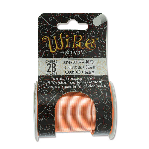 Tarnish Resistant Medium Temper Copper 28 Gauge Round Wire - 40yd / 36m Spool - NTW28C