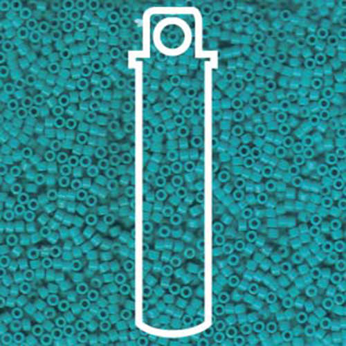 Miyuki 11/0 Delica Bead - DB658 - Opaque Dyed Turquoise Green - 7.2gm Tube