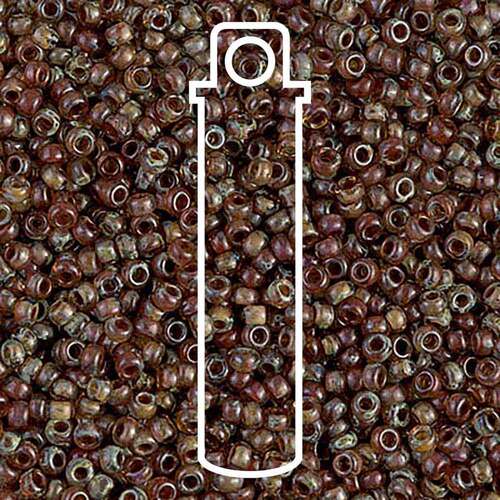 Miyuki 11/0 Rocaille Bead - 11-94505 - Transparent Light Smoky Topaz Picasso - 8.5gm Tube