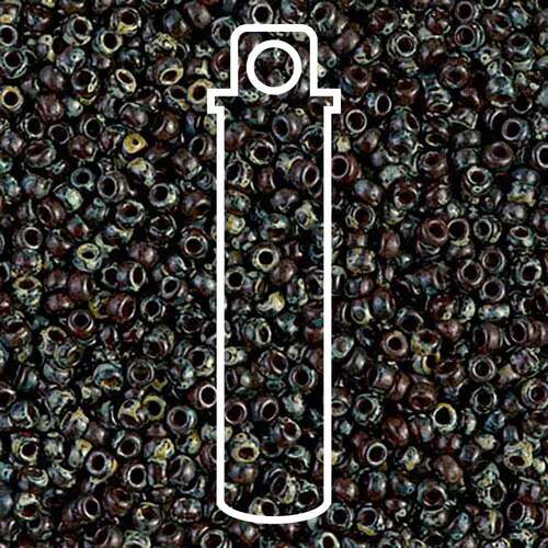 Miyuki 11/0 Rocaille Bead - 11-94503 - Transparent Red Brown Picasso - 8.5gm Tube