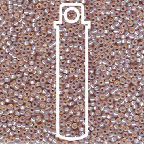 Miyuki 11/0 Rocaille Bead - 11-9579 - Dyed Silver Lined Smoky Light Rose  AB - 8.5gm Tube
