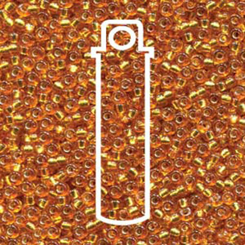 Miyuki 11/0 Rocaille Bead - 11-94261 - Duracoat Dyed Silver Lined Amber Gold - 8.5gm Tube