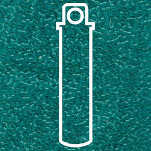 Miyuki 11/0 Delica Bead - DB786 - Matte Transparent Dyed Turquoise - 7.2gm Tube