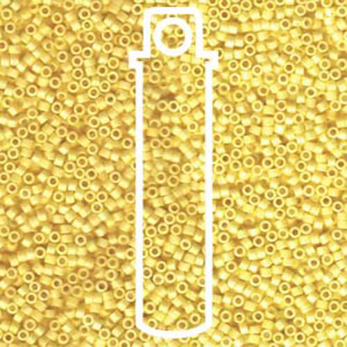 Miyuki 11/0 Delica Bead - DB1592 - Matte Opaque Canary AB - 7.2gm Tube