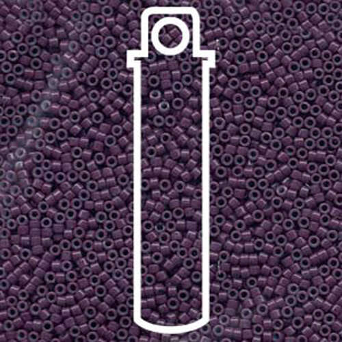 Miyuki 11/0 Delica Bead - DB662 - Dyed Opaque Dark Mauve - 7.2gm Tube