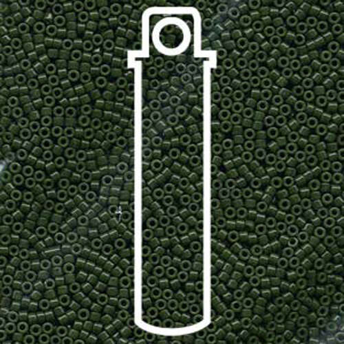 Miyuki 11/0 Delica Bead - DB663 - Dyed Opaque Forest Green - 7.2gm Tube