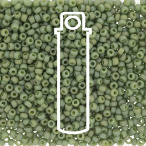 Miyuki 11/0 Rocaille Bead - 11-94698 - Frost Opaque Glaze Rainbow Kiwi - 8.5gm Tube