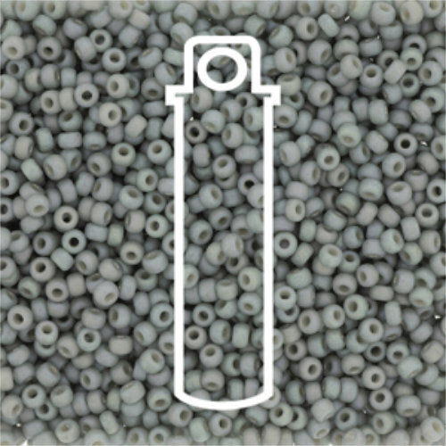 Miyuki 11/0 Rocaille Bead - 11-94705 - Frost Opaque Glaze Rainbow Cadet Gray - 8.5gm Tube