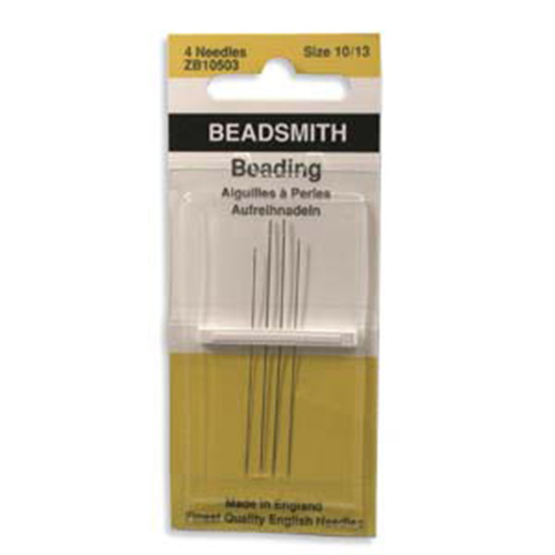 John James - English Beading Needles - 4 Pack Sizes 10 (2) 12 (1) & 13 (1) - ZB10503