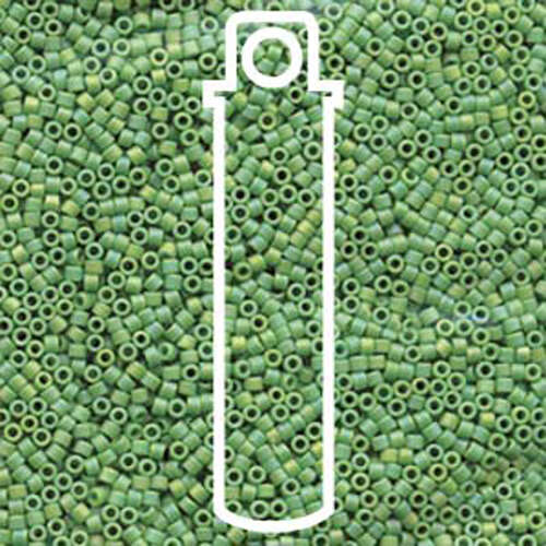 Miyuki 11/0 Delica Bead - DB1594 - Matte Opaque Avocado AB - 7.2gm Tube