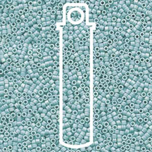 Miyuki 11/0 Delica Bead - DB1595 - Matte Opaque Sea Opal AB - 7.2gm Tube