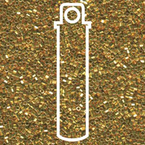 Miyuki 11/0 Delica Hex Cut Bead - DBC0031 - Bright Gold 24Kt Plated - 7.2gm Tube
