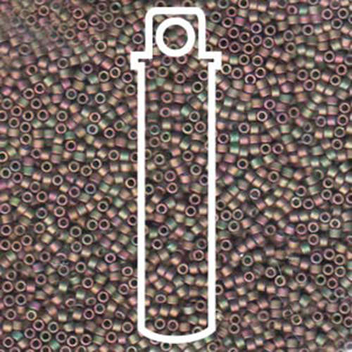 Miyuki 11/0 Delica Bead - DB380 - Matte Metallic Green & Pink - 7.2gm Tube