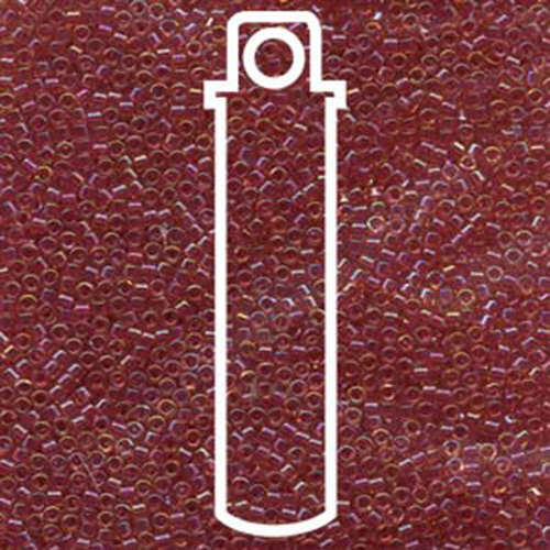 Miyuki 11/0 Delica Bead - DB062 - Lined Light Cranberry AB - 7.2gm Tube