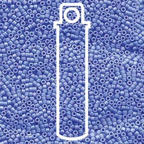 Miyuki 11/0 Delica Bead - DB1597 - Matte Opaque Cyan Blue AB - 7.2gm Tube