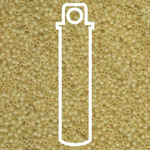 Miyuki 11/0 Delica Bead - DB382 - Matte Transparent Pale Topaz - 7.2gm Tube
