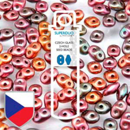 Super Duo 2.5mm x 5mm Czech Shield - DU0500030-01620CS - Crystal Golden Rainbow - 22.5gm Tube