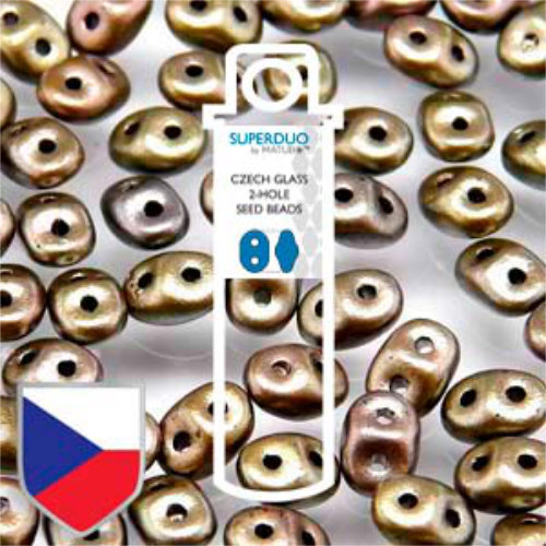 Super Duo 2.5mm x 5mm Czech Shield - DU0500030-01670CS - Crystal Grey Rainbow - 22.5gm Tube