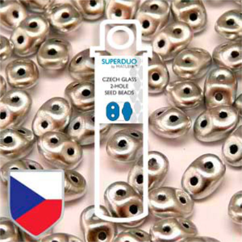 Super Duo 2.5mm x 5mm Czech Shield - DU0500030-01700CS - Crystal Bronze Aluminium - 22.5gm Tube