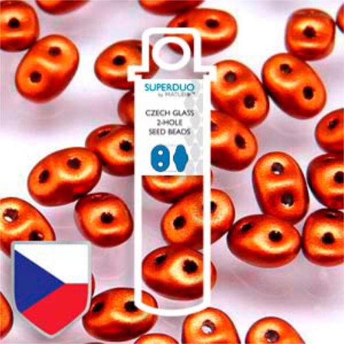 Super Duo 2.5mm x 5mm Czech Shield - DU0500030-01750CS - Crystal Bronze Fire Red - 22.5gm Tube
