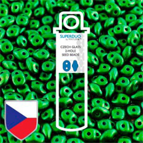 Super Duo 2.5mm x 5mm Czech Shield - DU0502010-24103CS - Gold Shine Dark Olive - 22.5gm Tube