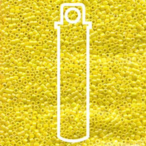 Miyuki 11/0 Delica Bead - DB160 - Opaque Yellow AB - 7.2gm Tube