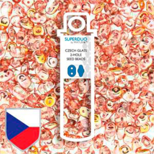 Super Duo 2.5mm x 5mm Czech Shield - DU0500030-27101CS - Crystal Capri Gold - 22.5gm Tube