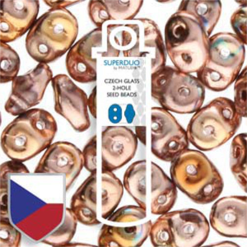 Super Duo 2.5mm x 5mm Czech Shield - DU0500030-27103CS - Crystal Full Capri Gold - 22.5gm Tube
