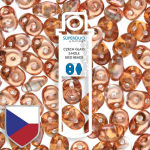 Super Duo 2.5mm x 5mm Czech Shield - DU0500030-27137CS - Crystal Sunset - 22.5gm Tube