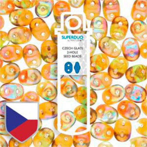 Super Duo 2.5mm x 5mm Czech Shield - DU0550230-98532CS - Olivine Brown Rainbow - 22.5gm Tube